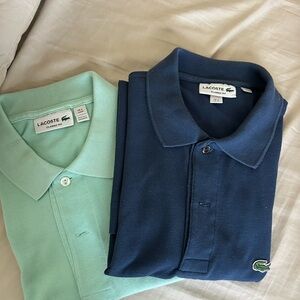 Lacoste Blue and Green Polo Shirts Classic Style